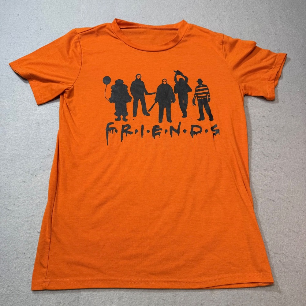 Graphic T Shirt Horror Movie‎ Characters Friends Style Orange Tee